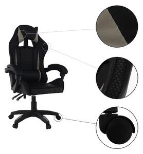 Irodai/gamer szék, szürke/fekete, JUKA