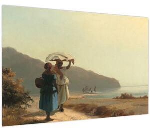Kép - Camille Pissarro, Two Women Chatting by the Sea, St. Thomas, reprodukciók (90x60 cm)