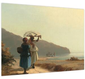 Kép - Camille Pissarro, Two Women Chatting by the Sea, St. Thomas, reprodukciók (70x50 cm)