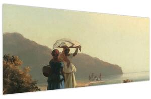 Kép - Camille Pissarro, Two Women Chatting by the Sea, St. Thomas, reprodukciók (120x50 cm)