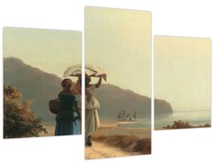 Kép - Camille Pissarro, Two Women Chatting by the Sea, St. Thomas, reprodukciók (90x60 cm)