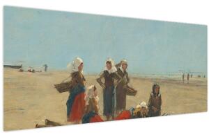 Kép - Eugène Boudin, Women on the Beach at Berck, reprodukciók (120x50 cm)