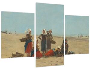 Kép - Eugène Boudin, Women on the Beach at Berck, reprodukciók (90x60 cm)