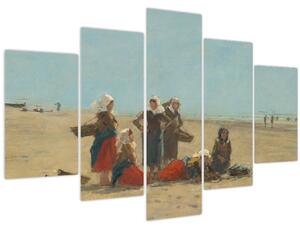 Kép - Eugène Boudin, Women on the Beach at Berck, reprodukciók (150x105 cm)