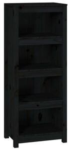 VidaXL Fekete Fenyőfa Könyvespolc - 5 Polc - 50x35x125,5 cm