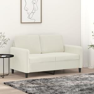 Kétszemélyes krémszínű bársony kanapé 120 cm
