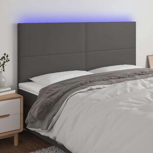 VidaXL szürke műbőr LED-es fejtámla 160x5x118/128 cm