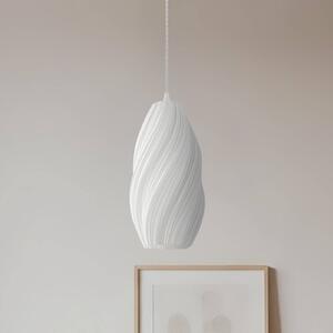 Lindby Nuvia függő világítás, Ø 15,5 cm, fehér, 3D nyomtatás, dimmelhető, Fehér / opál, Nappali / Étkező, Modern