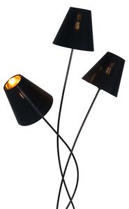 Design állólámpa, fekete, 3 lámpás - Melis