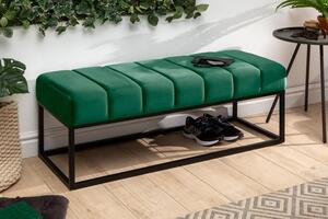 Stílusos ülőpad Halle 108 cm bársony - smaragdzöld