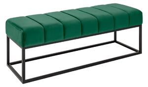 Stílusos ülőpad Halle 108 cm bársony - smaragdzöld - raktáron
