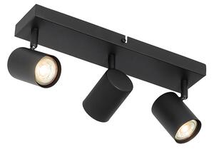 Modern mennyezeti lámpa fekete 3 fényes állítható téglalap alakú - Jeana