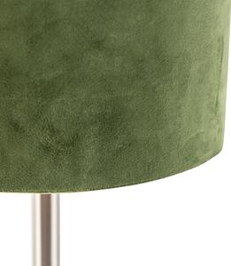 Asztali lámpa acél, zöld árnyalattal, 25 cm - Simplo