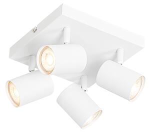 Modern mennyezeti lámpa fehér 4 fényű állítható négyzet - Jeana