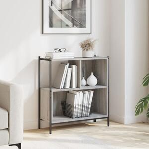 Szürke sonoma színű szerelt fa könyvespolc 72 x 28 x 77,5 cm