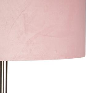 Állólámpa acél rózsaszín árnyalattal 50 cm - Simplo