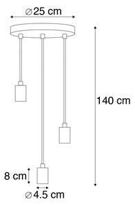 Modern függesztett lámpa króm - Facil 3