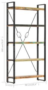VidaXL Ipari Fa Könyvespolc - 5 Polc - 90x30x180 cm