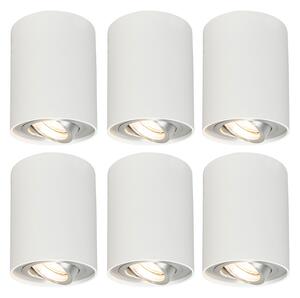 6 db fehér forgatható és dönthető reflektor készlet - Rondoo up