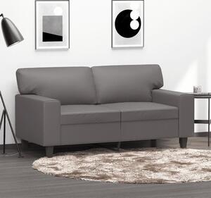 2 személyes szürke műbőr kanapé 120 cm