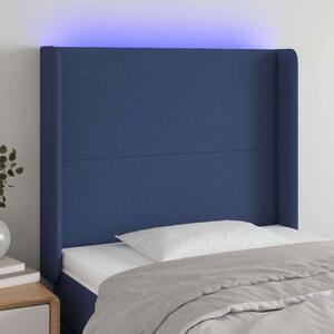 VidaXL Kék Szövet Fejtámla LED-del - 103x16x118/128cm