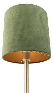 Botanikus asztali lámpa sárgaréz, zöld árnyalattal, 25 cm - Simplo