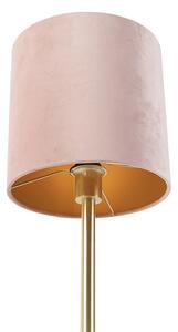 Romantikus asztali lámpa sárgaréz, rózsaszín árnyalattal, 25 cm - Simplo