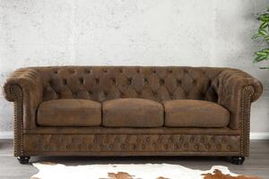 CHESTERFIELD 3 személyes antik barna kanapé