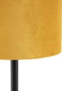 Art Deco asztali lámpa fekete, sárga árnyalattal, 25 cm - Simplo