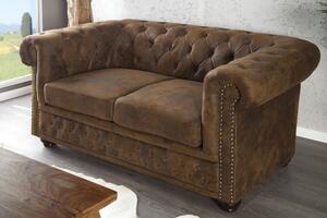 CHESTERFIELD 2 személyes antik barna kanapé