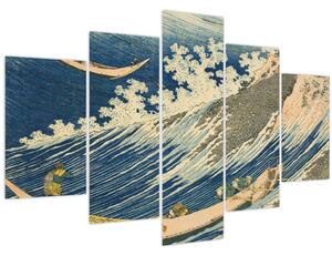 Kép - Katsushika Hokusai, Fishing Boats at Choshi in Shimosa (Soshu Choshi) , reprodukciók (150x105 cm)