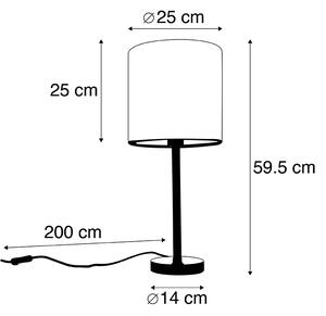Botanikus asztali lámpa sárgaréz 25 cm-es árnyalattal - Simplo