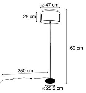 Design állólámpa fekete, fekete-fehér árnyalattal 47 cm - Simplo