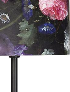Romantikus állólámpa fekete, virágárnyalattal 40 cm - Simplo