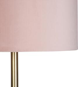 Romantikus állólámpa sárgaréz, rózsaszín árnyalattal, 40 cm - Simplo
