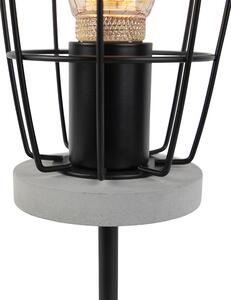 Ipari asztali lámpa beton megjelenés fekete - Rohan
