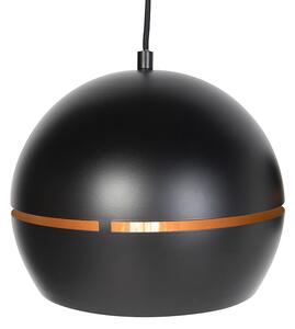 Design függőlámpa fekete, arany belsővel, 3 lámpával - Buell