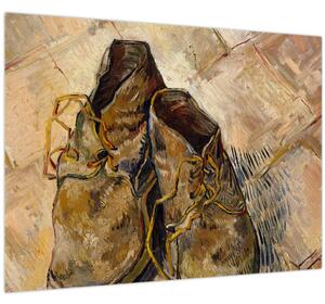 Üveg kép - Vincent van Gogh, Shoes, reprodukciók (70x50 cm)