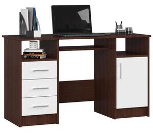 Íróasztal Akord Furniture 124 cm wenge - fehér