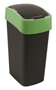 Billenős szemetes, 45 liter, CURVER Pacific flip bin, fekete/zöld (KHMU299)