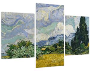 Kép - Vincent van Gogh, Wheat Field with Cypresses, reprodukciók (90x60 cm)
