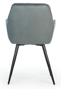 Kárpitozott szék fém lábakkal Cherry 2 Velvet Sötét Szürke / Fekete, Sz57xM59xM86 cm