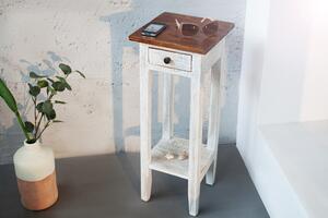 LA FLEUR fehér újrahasznosított fa telefonasztal