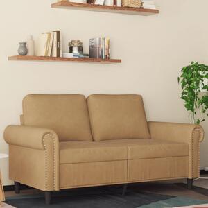 Kétszemélyes barna bársony kanapé 120 cm
