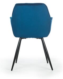 Kárpitozott szék fém lábakkal Cherry 2 Velvet Kék / Fekete, Sz57xM59xM86 cm