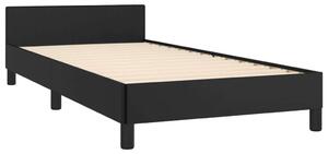 VidaXL Fekete Műbőr Ágykeret Fejtámlával - 100x200 cm