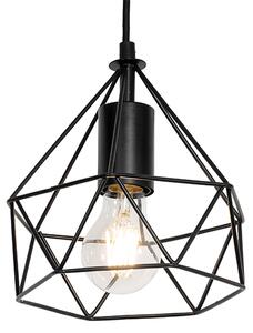 Ipari függesztett lámpa fekete 4-lámpa - Esva
