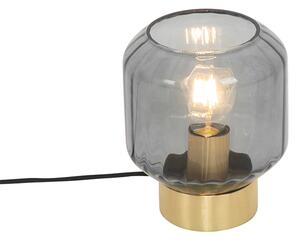 Design asztali lámpa sárgaréz füstüveggel - Stiklo