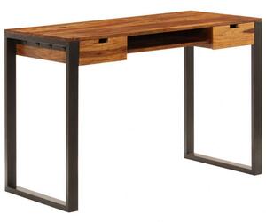 VidaXL tömör kelet-indiai rózsafa és acél asztal 110 x 55 x 78 cm