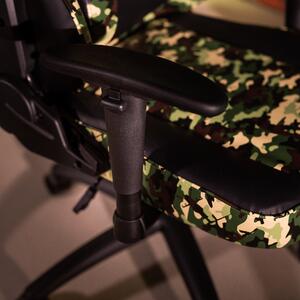 KONDELA Irodai/gamer szék, fekete/katonai minta, ARMYRE